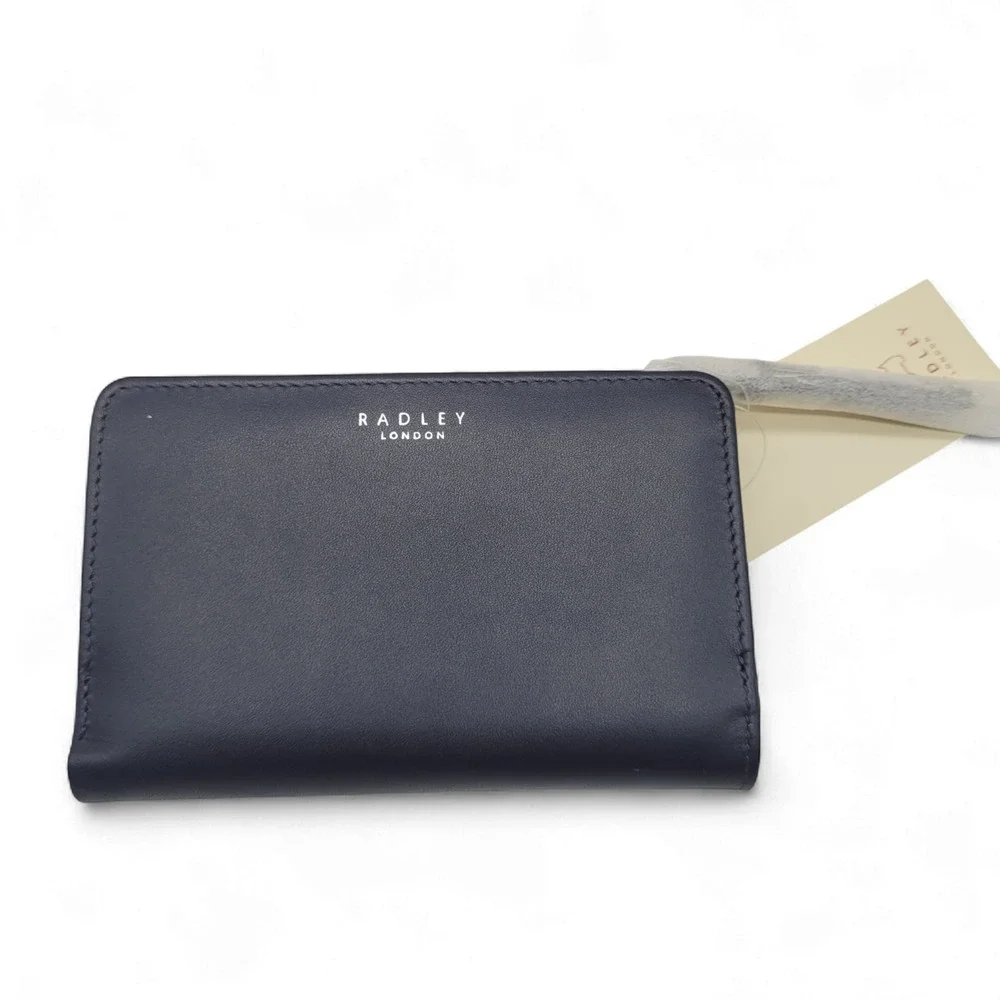 Radley April Showers Medium Bifold Wallet – Ink Leather‎ 5.5x3.5 for Women